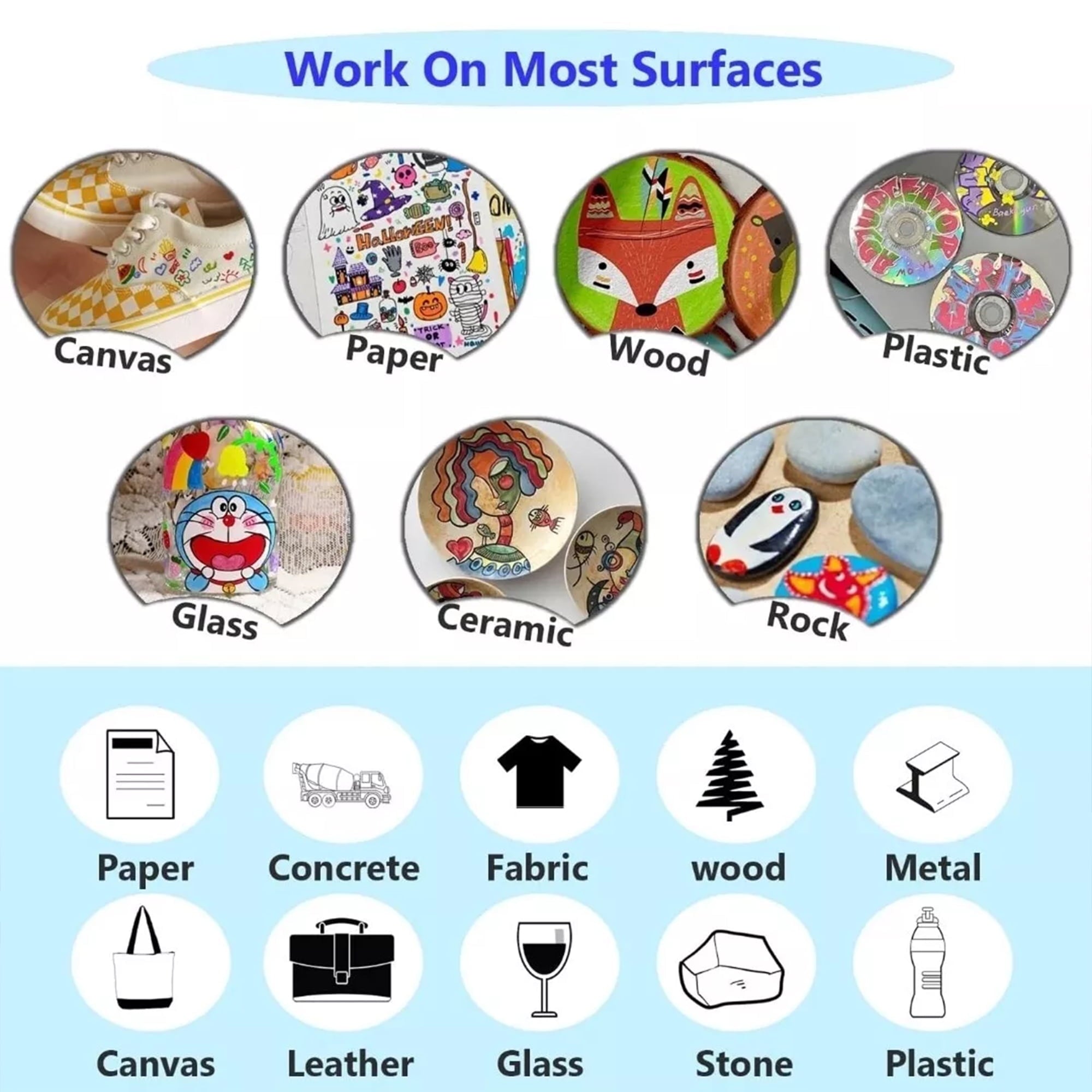 Acrylic Paint Markers, 24 Pcs 48 Colors Dual Tip Dual Color Acrylic Markers, Tooli Art Acrylic Paint Pens for Stone, Wood, Calligraphy, Canvas, Ceramic, Metal, Glass, Rock Painting, DIY Crafts